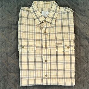 Men’s Calvin Klein Plaid Button Down Short Sleeve Shirt size Medium
